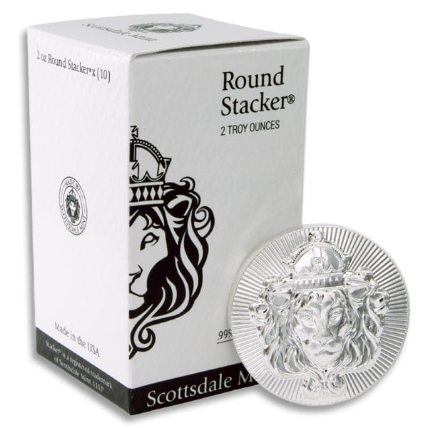 2 Oz Scottsdale Stacker - .999 Pure Silver Round