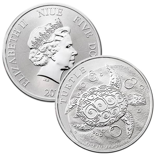 2 Oz New Zealand Silver Hawksbill Turtle