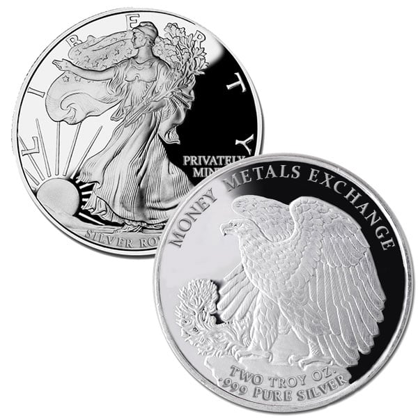 2 Ounce Walking Liberty - .999 Pure Silver Round