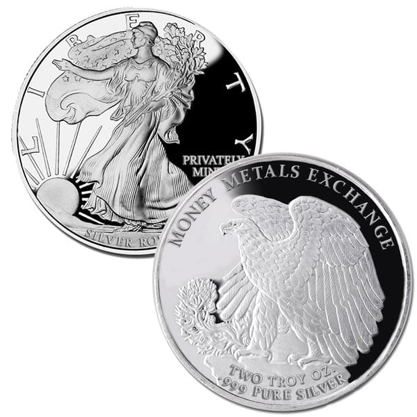 2 Ounce Walking Liberty Silver Round