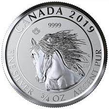 Royal Canadian Mint Coin - 3/4 Oz .9999 Silver Reverse Proof - 2019 Wild Horse