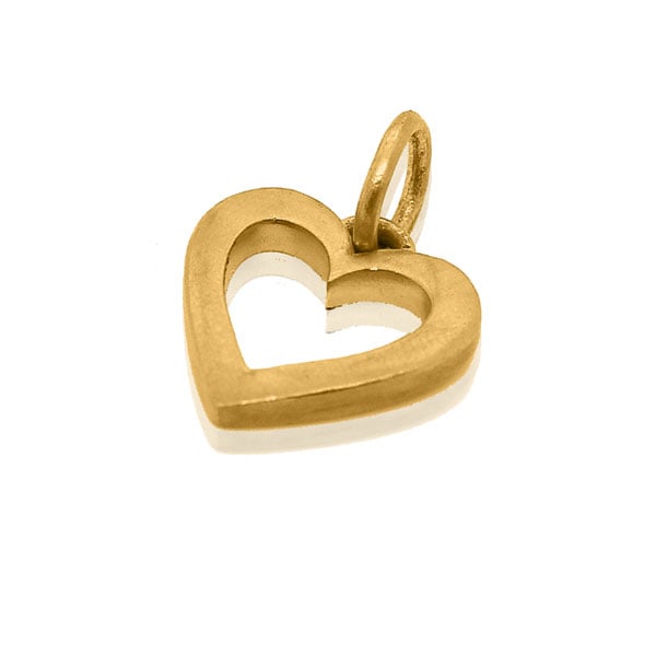 Gold Charm - Heart **Matte Finish** - 3.5 Grams, 24K Pure