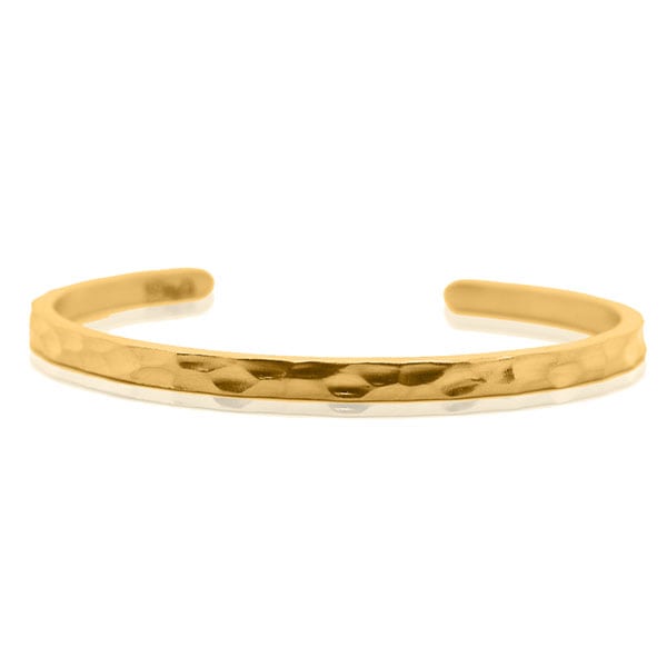 Gold Bangle - Classic Hammered Cuff **Matte Finish** - 34.1 Grams, .9999 Fine 24K Pure