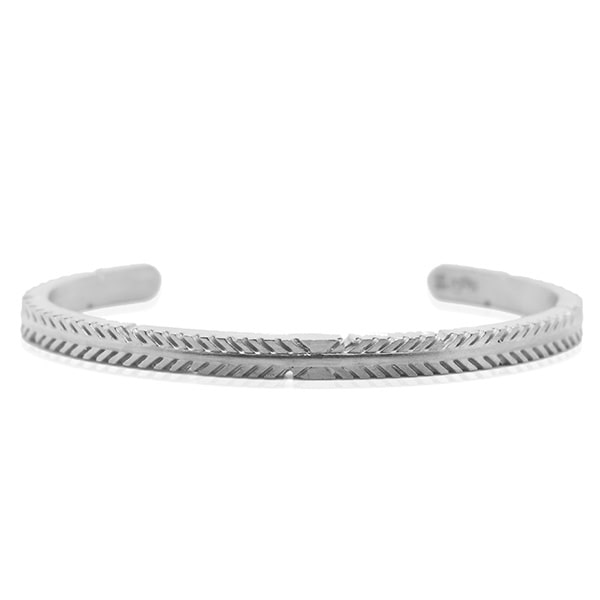 Platinum Bangle - Tribal Embellished **Matte Finish** - 35.8 Grams, 24K Pure