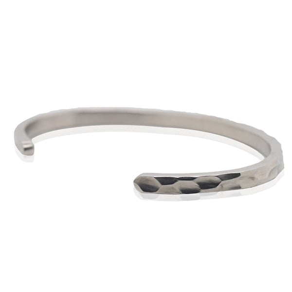 Platinum Bangle - Classic Hammered Cuff **Matte Finish** - 35.7 Grams, 24K Pure