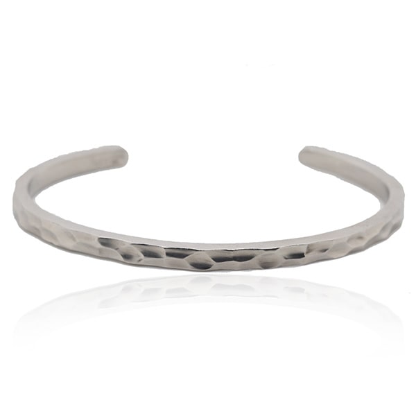 Platinum Bangle - Classic Hammered Cuff **Matte Finish** - 35.7 Grams, .9995 fine 24K Pure