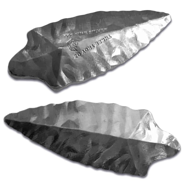 Long Arrowhead 3 Oz Silver 3D Bar - .999 Pure