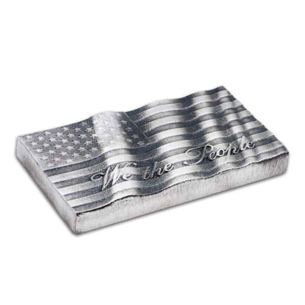 We The People Flag Silver Bar - 3 Troy Ounce, .999 Pure