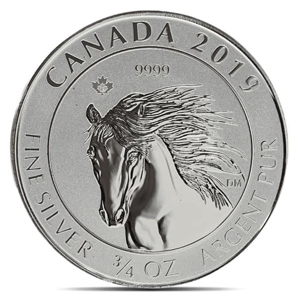 2019 3/4 Oz RCM Horse - Reverse Proof, .9999 Silver Coin
