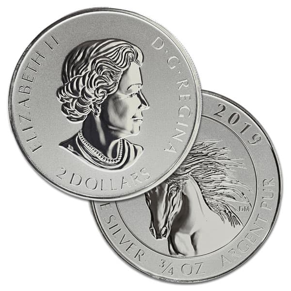 2019 3/4 Oz RCM Horse - Reverse Proof, .9999 Silver Coin