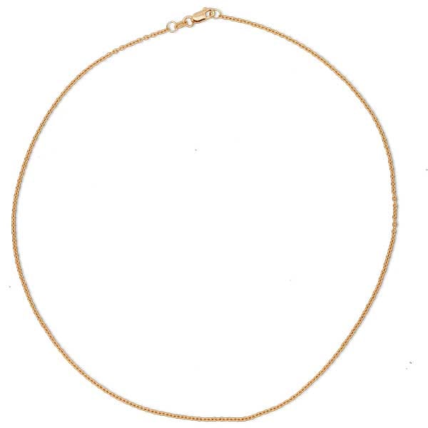 Gold Chain - 1 mm Round Cable Design - 46 cm (18.1") Length, 3.5 Grams 22k Gold