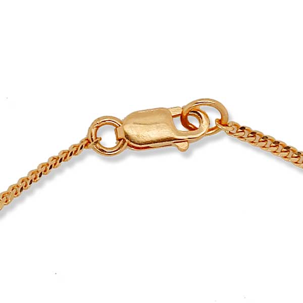 Gold Chain - 1.3 mm Flat Curb Design - 46 cm (18.1") Length, 3.6 Grams 22k Gold