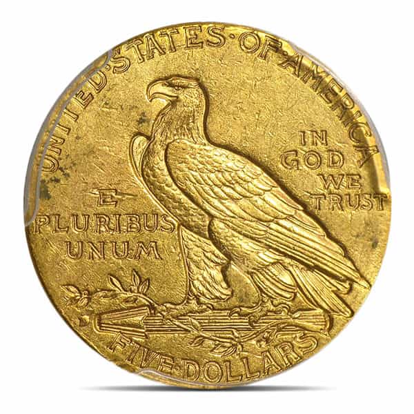 MS61 Graded $5 Indian Head U.S. Gold Coin (PCGS / NGC) - Random Dates