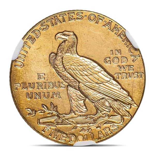 MS61 Graded $5 Indian Head U.S. Gold Coin (PCGS / NGC) - Random Dates