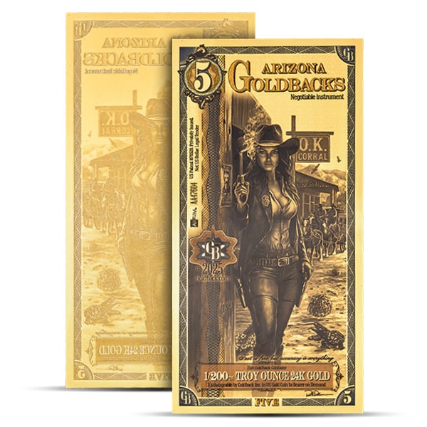 5 Arizona Goldback - Lex et Ordo, 1/200th Troy Oz .9999 Gold