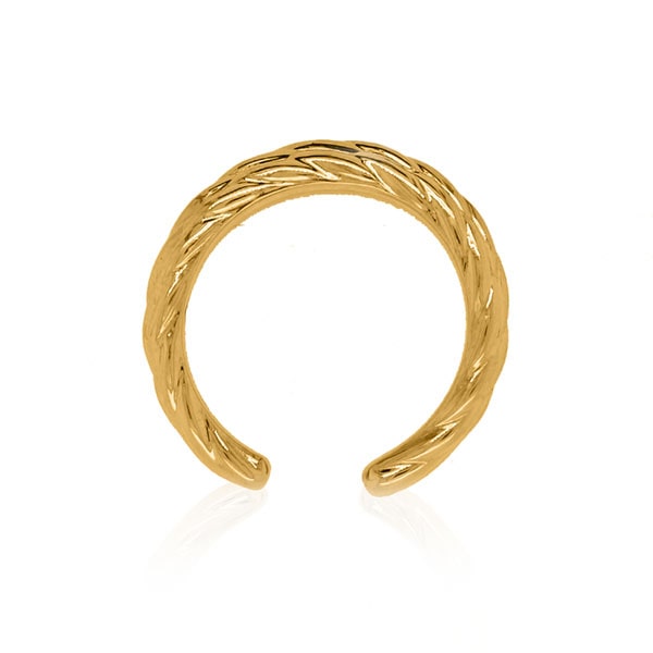 Gold Ring - Textured Root **Polished Finish** - 5.7 Grams, 24K Pure - Medium