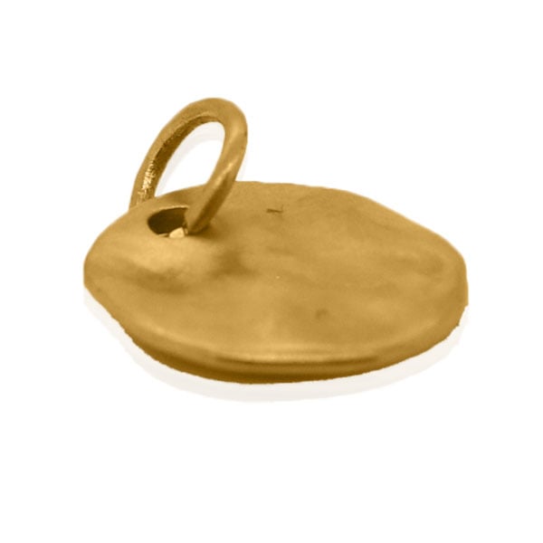 Gold Charm - Softly Hammered Disc **Matte Finish** - 5.6 Grams, 24K Pure