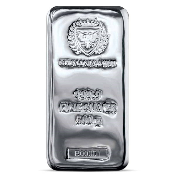 Silver Bar - 500 Gram (1/2 Kilo), .999 Pure