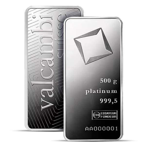 Platinum Bar - 500 Gram, .9995 Pure (Design Our Choice)