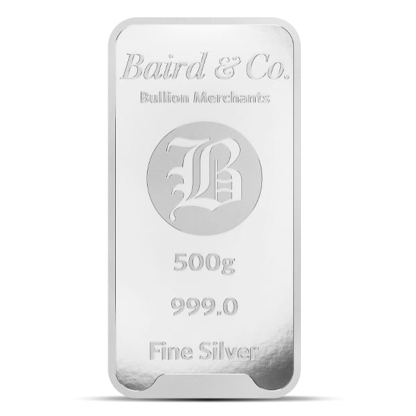 Baird & Co. 500 Gram Bar .999 Pure Silver