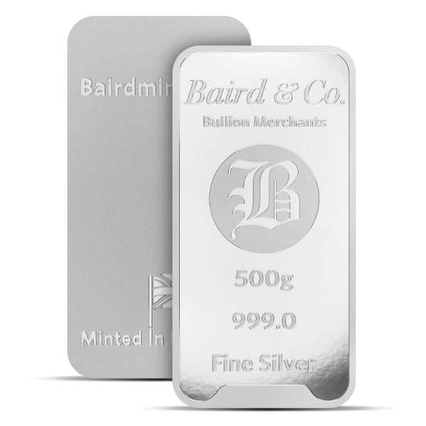 Baird & Co. 500 Gram Bar .999 Pure Silver