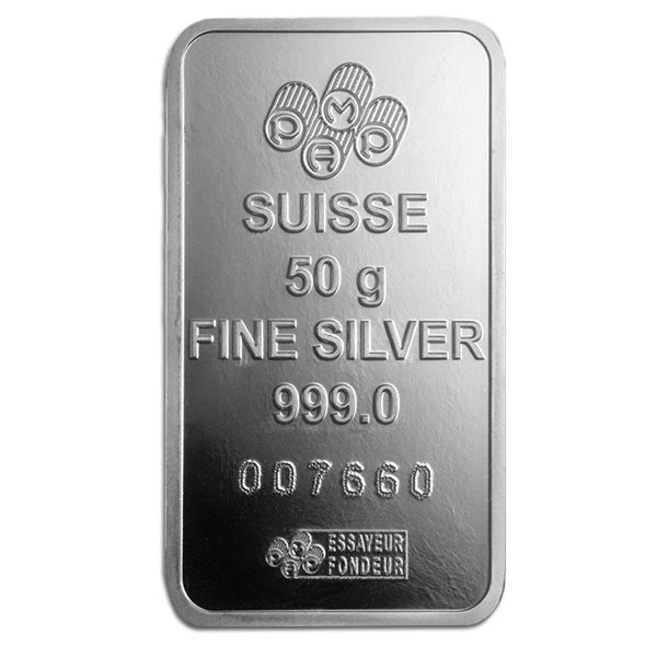 50 Gram Silver Bar - .999 Pure, Varying Designs/Conditions