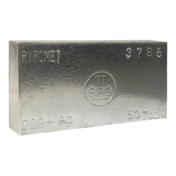 Silver Bar - 50 Troy Ounce, .999 Pure