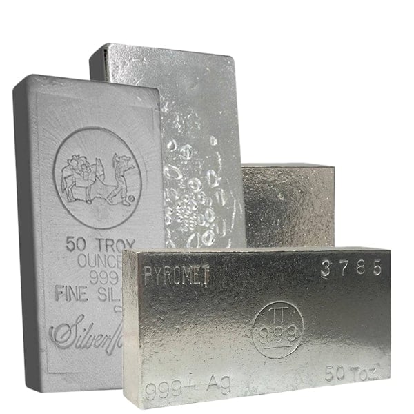 Silver Bar - 50 Troy Ounce, .999 Pure