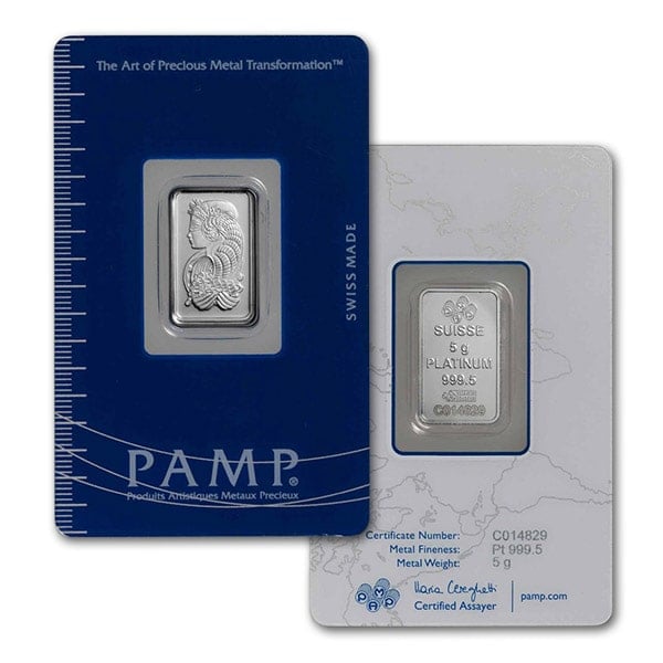 Platinum Bar - 5 Gram, .9995 Pure
