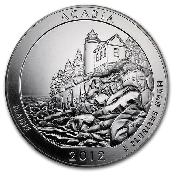 America the Beautiful - Acadia National Park 5 Ounce .999 Silver