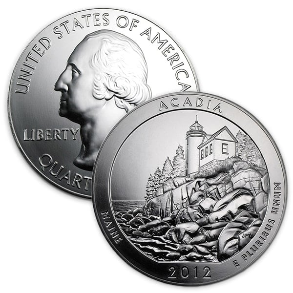 America the Beautiful - Acadia National Park 5 Ounce .999 Silver