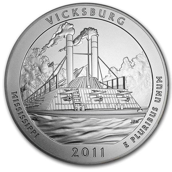 America the Beautiful - Vicksburg National Military Park 5 Ounce .999 Silver