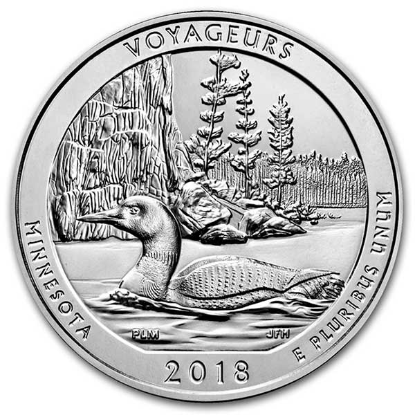 America the Beautiful -  Voyageurs National Park 5 Ounce .999 Silver