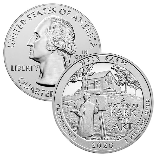 America the Beautiful - Weir Farm National Park for Art 5 Ounce .999 Silver