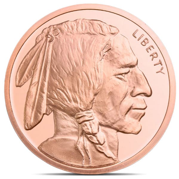 Copper Buffalo Round - 5 AVDP Oz, .999 Pure Copper