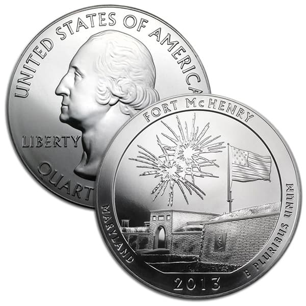 America the Beautiful - Fort McHenry National Park 5 Ounce .999 Silver