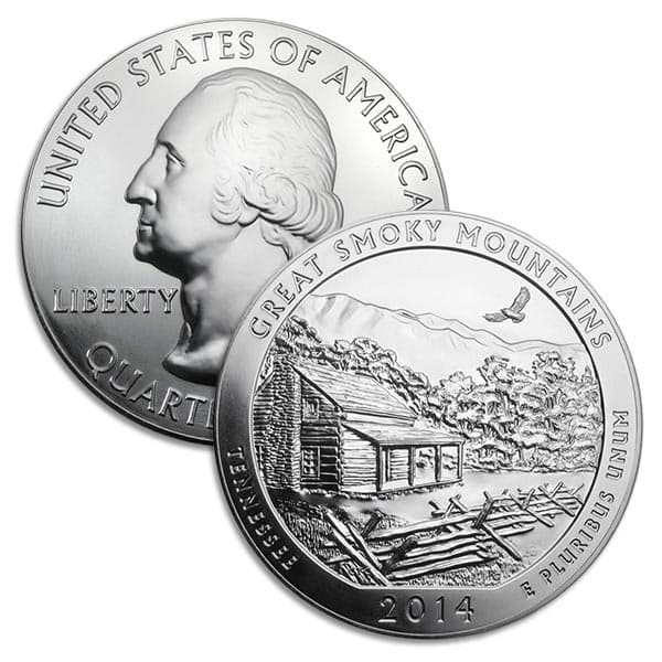 America the Beautiful - Great Smoky Mountains National Park 5 Ounce .999 Silver