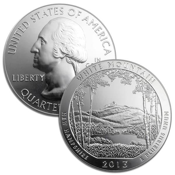 America the Beautiful - White Mountain National Park 5 Ounce .999 Silver