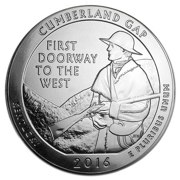 America the Beautiful - Cumberland Gap National Historical Park, 5 Ounce .999 Silver