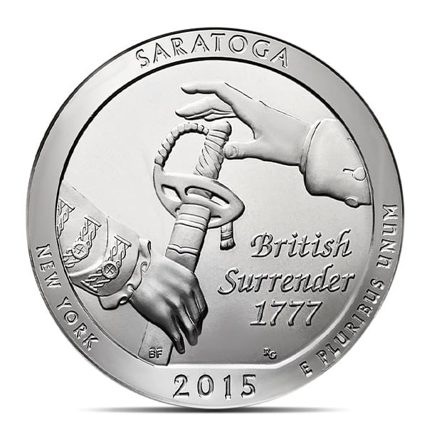 America the Beautiful - Saratoga National Historical Park 5 Ounce .999 Silver