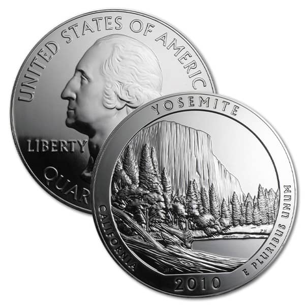 America the Beautiful - Yosemite National Park 5 Ounce .999 Silver