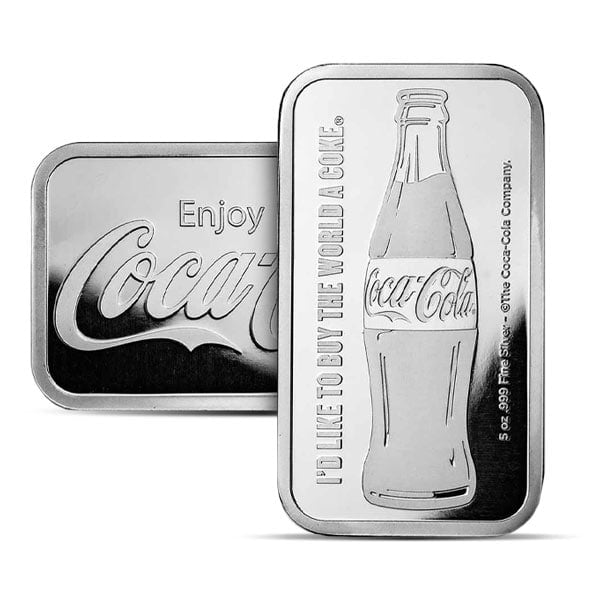 Coca-Cola Silver Bar - 5 Troy Ounce, .999 Pure
