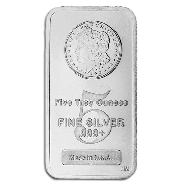 5 Oz Morgan Design Silver Bars for Sale - Money Metals