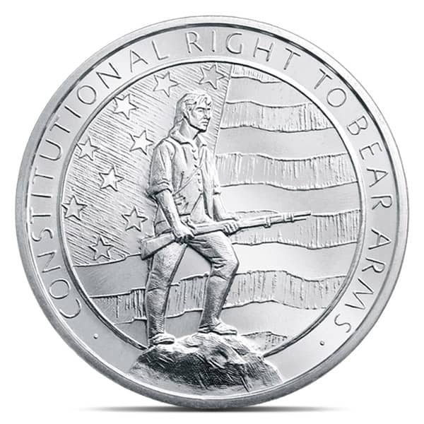 2nd Amendment Silver Round - 5 Troy Ounce, .999 Pure Silver