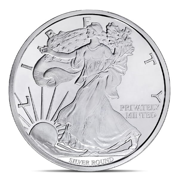 5 oz Walking Liberty Silver Round for sale - Money Metals
