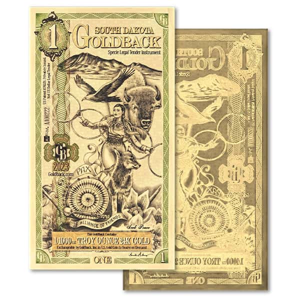 1/1000th Oz 1 Goldback Bundle Gold-Backed Bills for Sale - Money Metals