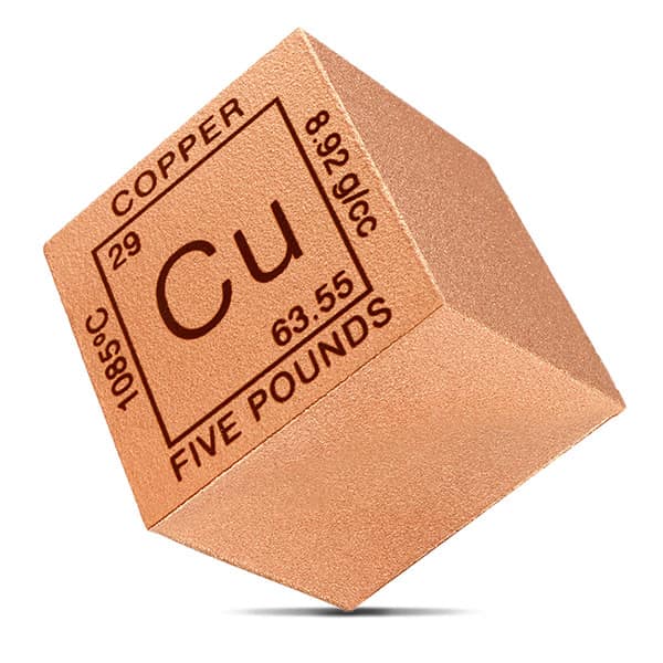 Copper Element Cube, 5 Pound .999 Pure