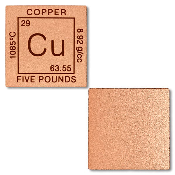Copper Element Cube, 5 Pound .999 Pure