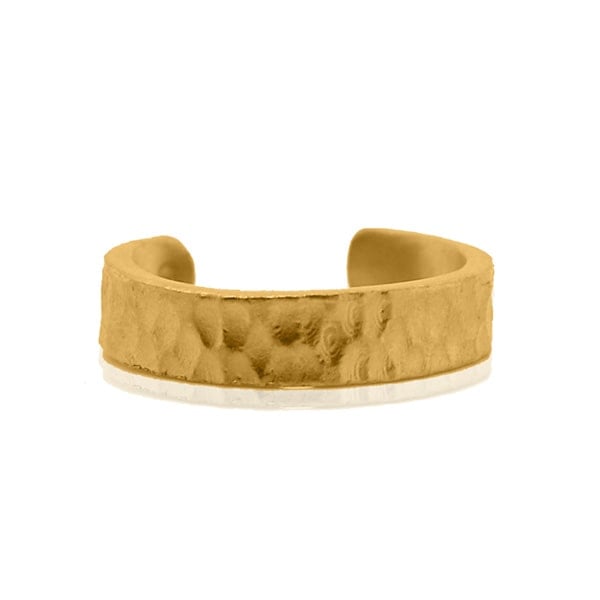 Gold Ring - Hammered Cuff **Matte Finish** - 6.2 Grams, 24K Pure - Medium