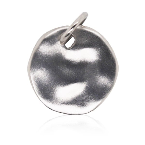 Platinum Charm - Softly Hammered Disc **Matte Finish** - 6.5 Grams, 24K Pure